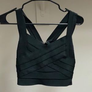 Busty black crop top